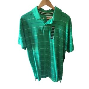 G&M Green Striped Polo Shirt Golf Shirt Old New Stock New With Tags Suze XL